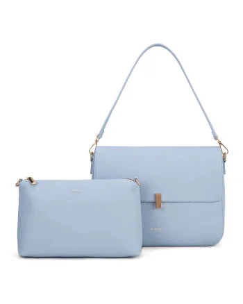 Geanta crossbody de piele ecologica, Albastru deschis