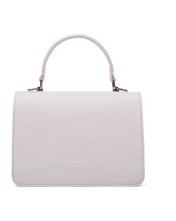 Geanta crossbody de piele ecologica cu logo discret, Lila