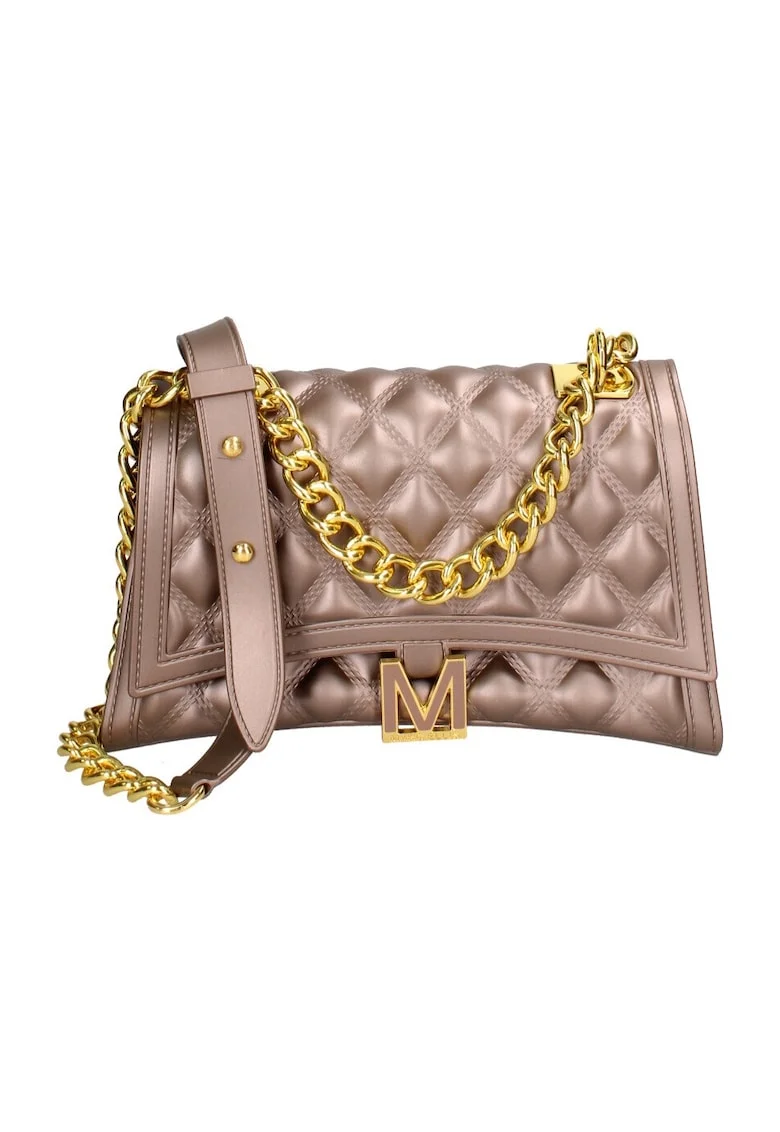 Geanta crossbody matlasata cu clapa, Auriu/Bronz