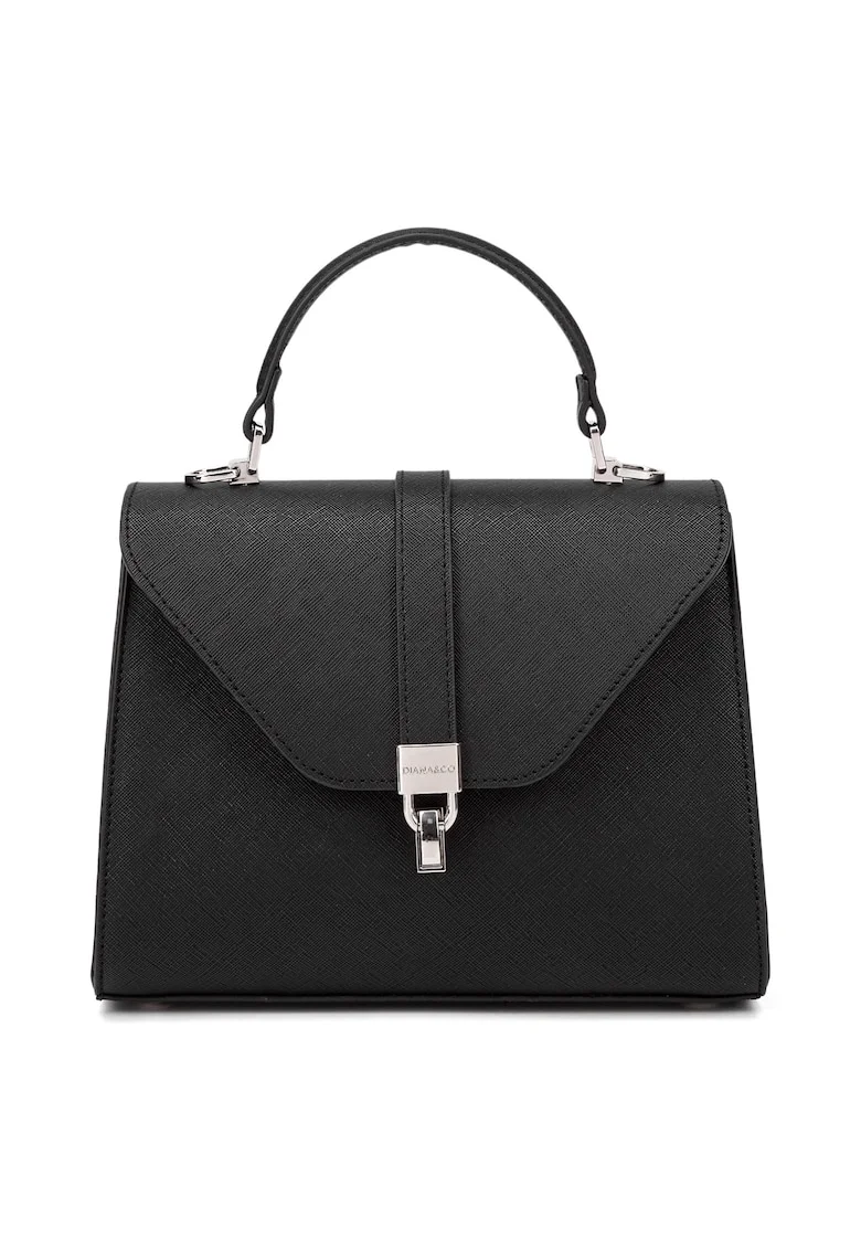 Geanta crossbody de piele ecologica, Negru