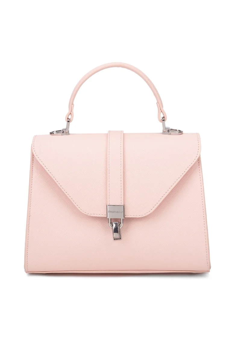 Geanta crossbody de piele ecologica, Roz pal