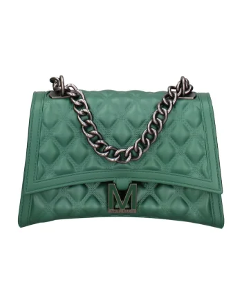 Geanta crossbody matlasata cu clapa, Verde inchis