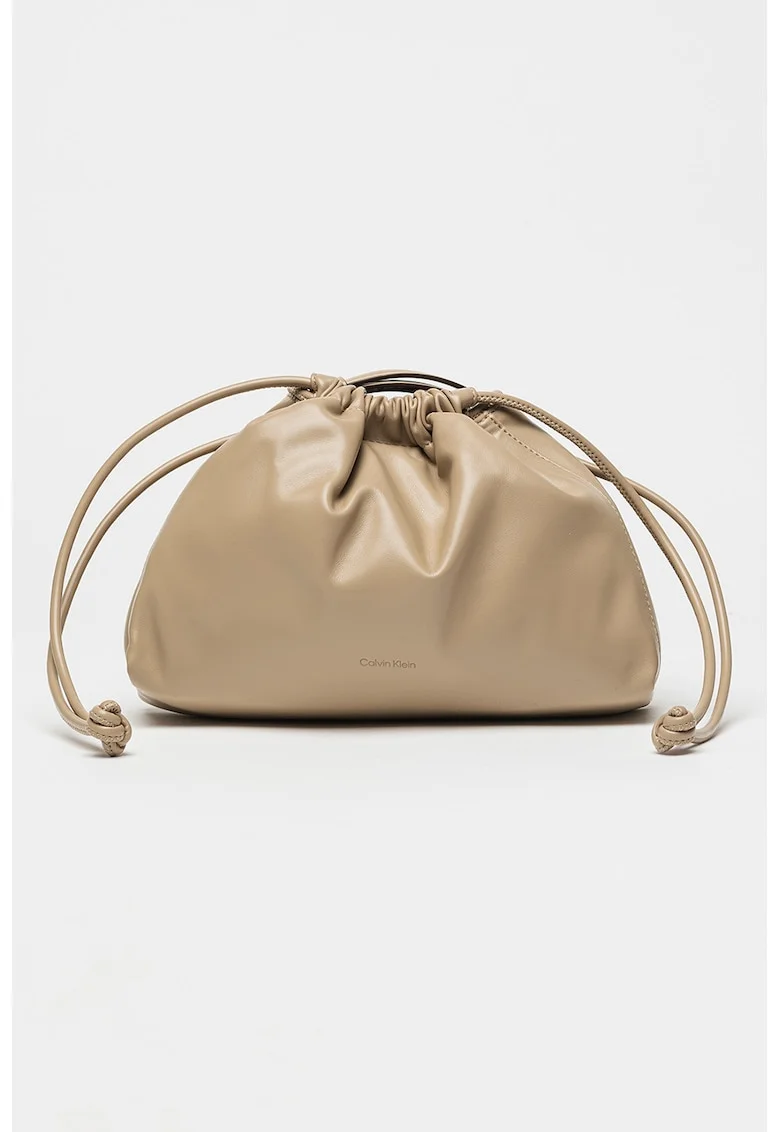Geanta crossbody cu snur de ajustare, Grej