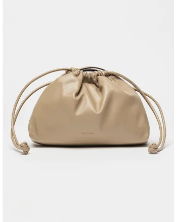 Geanta crossbody cu snur de ajustare, Grej