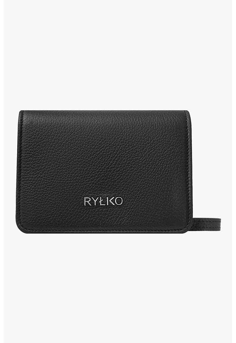 RYLKO, Geanta crossbody din piele cu bareta ajustabila si detasabila, Negru