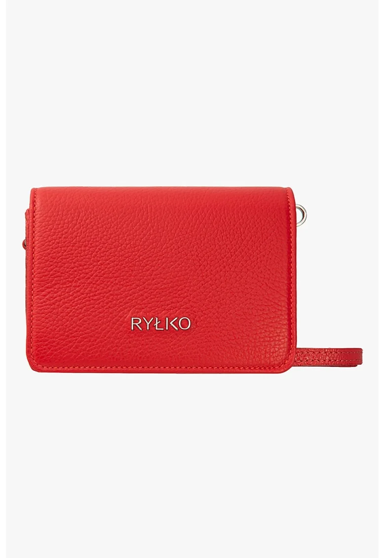 RYLKO, Geanta crossbody din piele cu bareta ajustabila si detasabila, Rosu