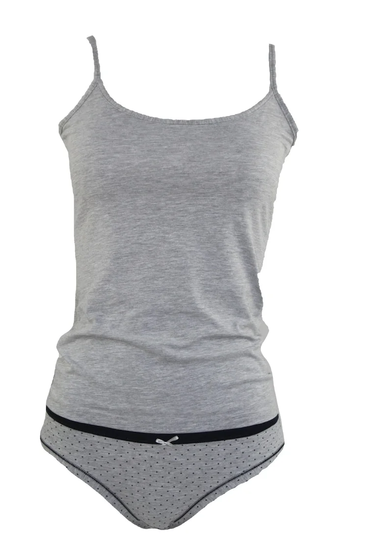 Set maiou si chiloti dama model 8139, Gri