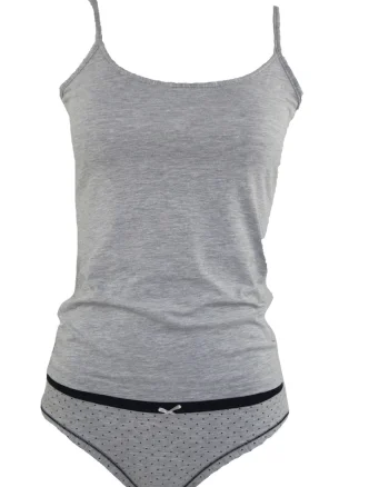 Set maiou si chiloti dama model 8139, Gri