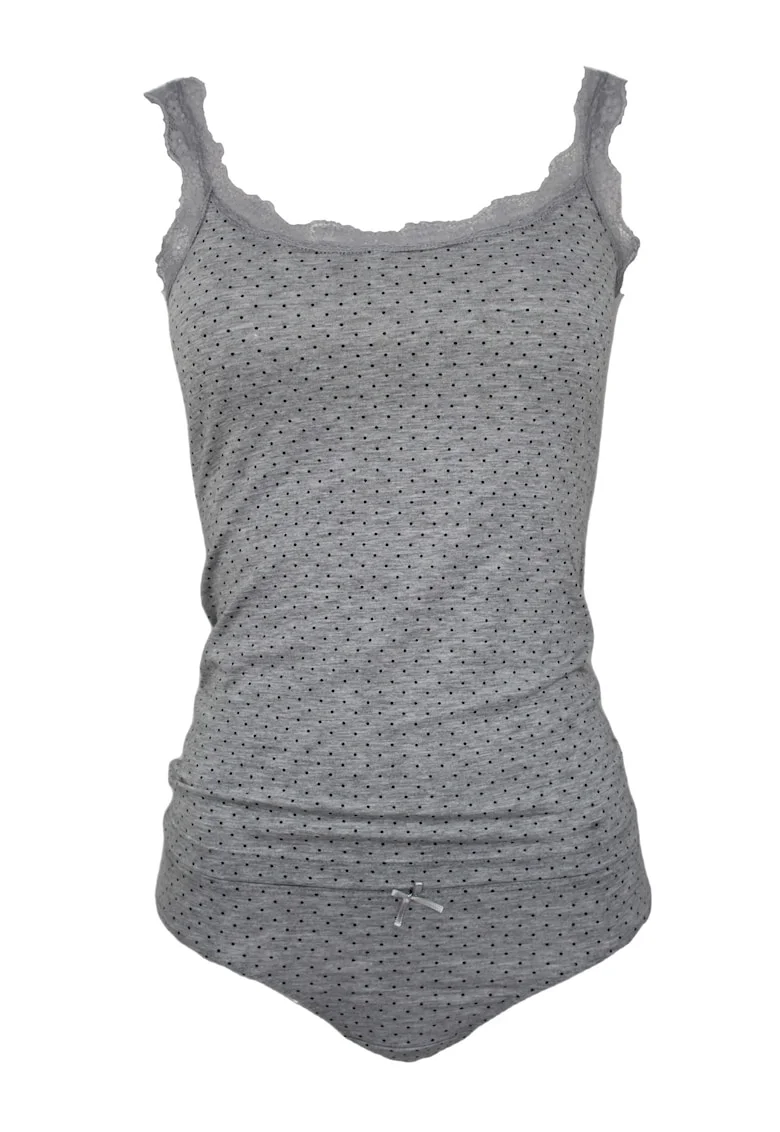 Set maiou si chiloti dama model 8137, Gri