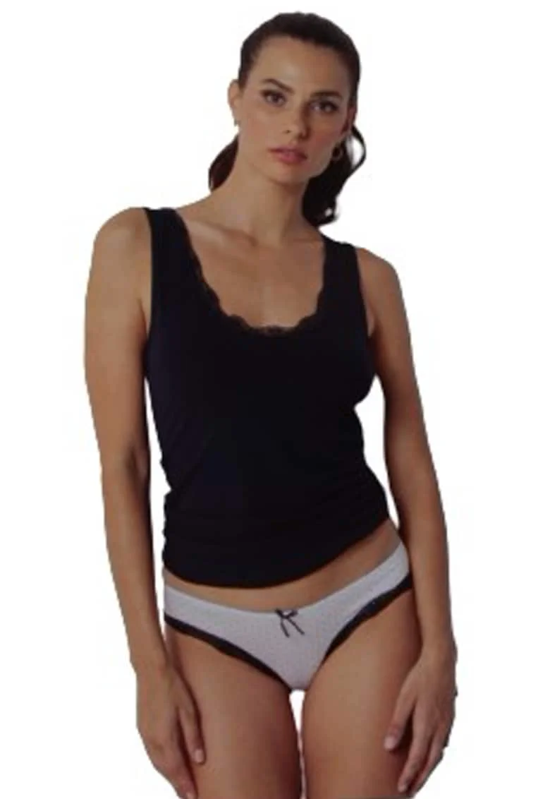 Set maiou si chiloti dama model 8135, Albastru