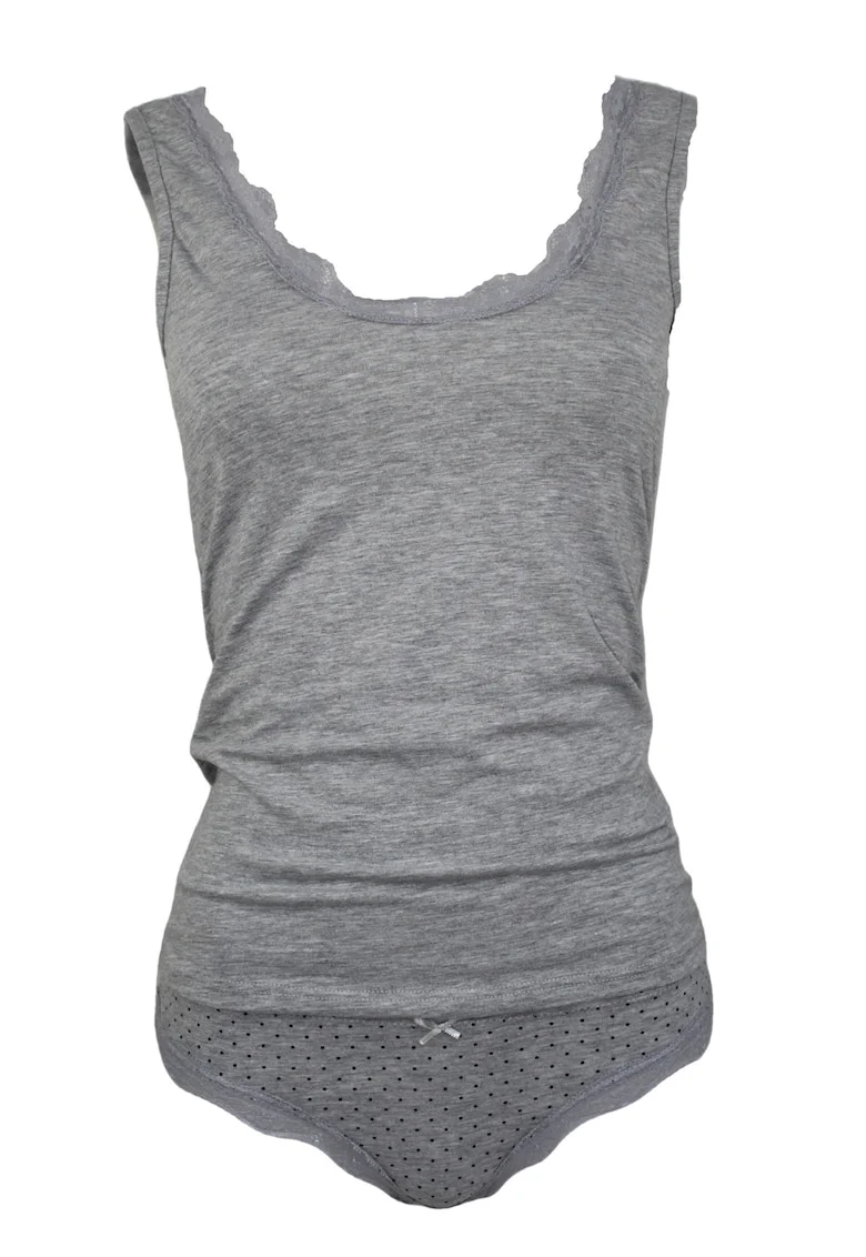 Set maiou si chiloti dama model 8135, Gri