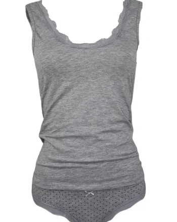 Set maiou si chiloti dama model 8135, Gri