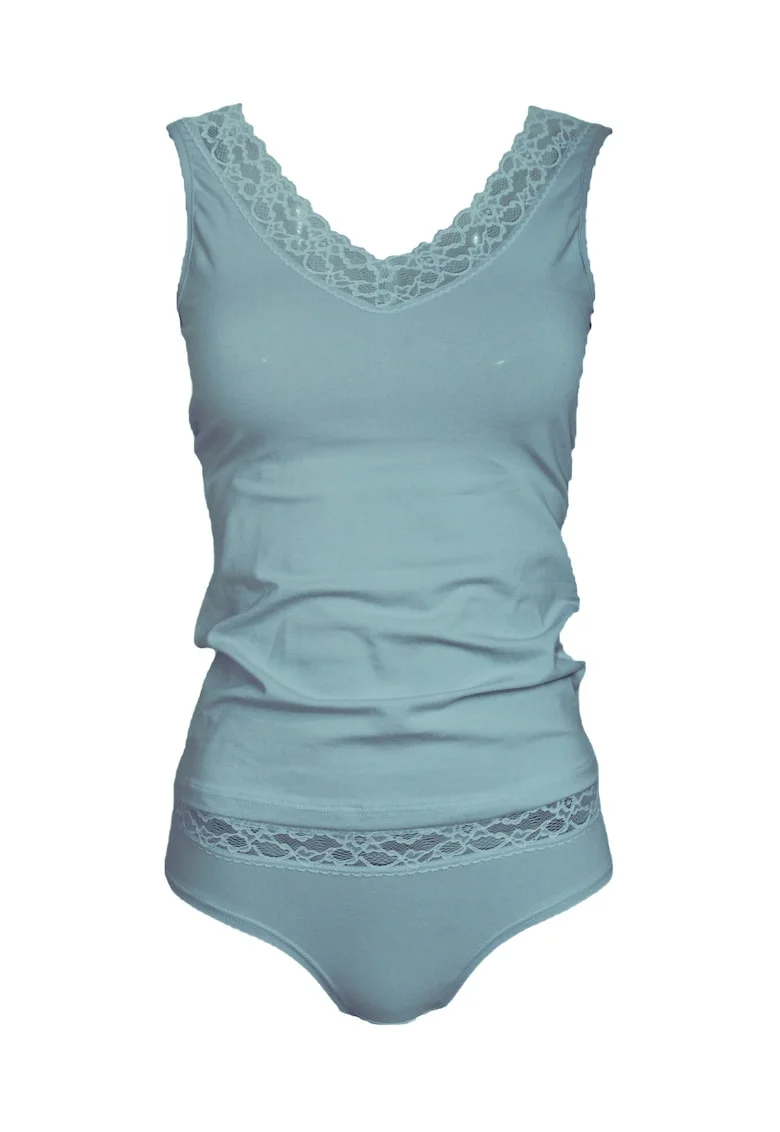 Set maiou si chiloti dama model 8142, Albastru deschis