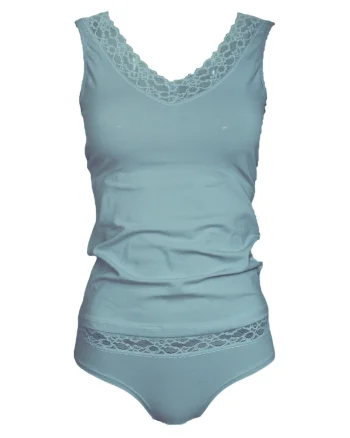 Set maiou si chiloti dama model 8142, Albastru deschis