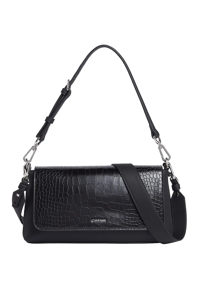 Geanta crossbody de piele ecologica, Negru