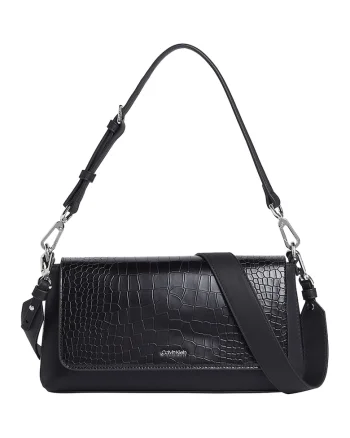Geanta crossbody de piele ecologica, Negru