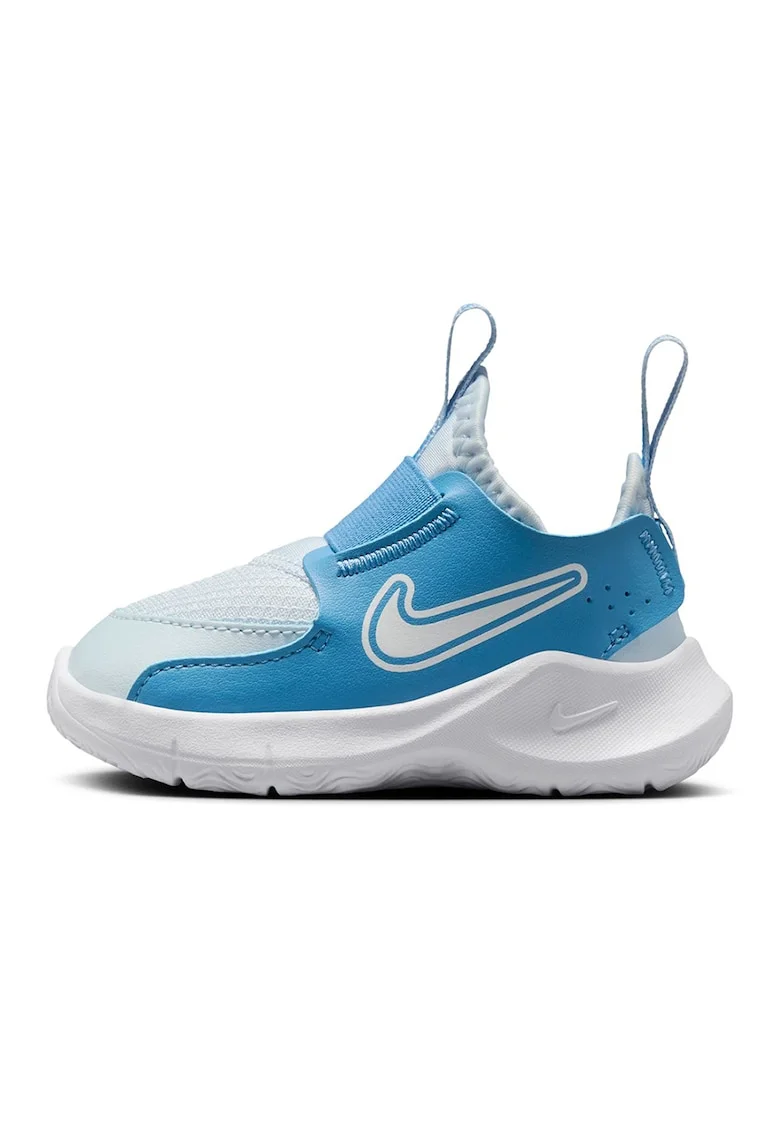 Pantofi sport slip-on cu imprimeu logo Flex Runner 3, Alb/Albastru deschis
