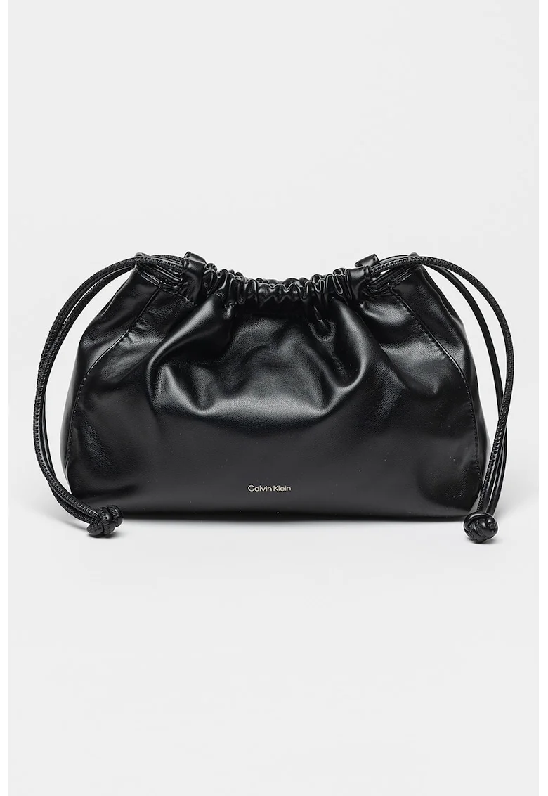 Geanta crossbody cu snur de ajustare, Negru