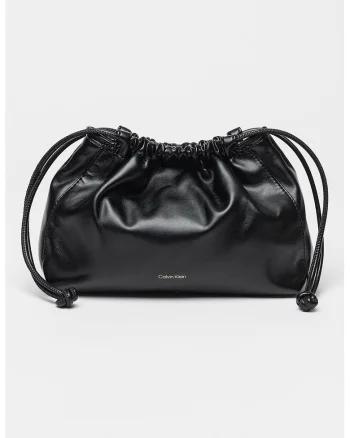 Geanta crossbody cu snur de ajustare, Negru