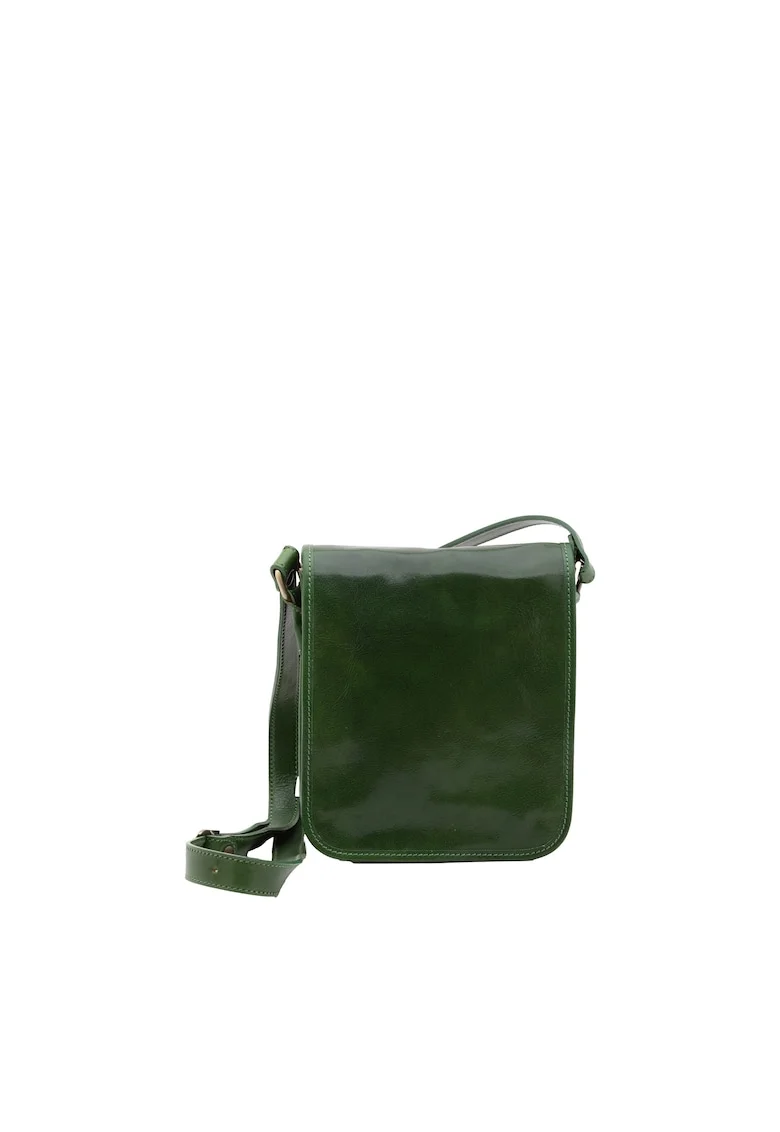 Geanta crossbody din piele, Verde