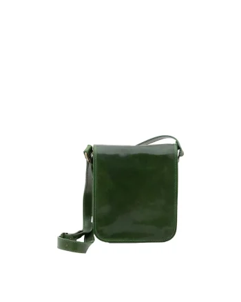 Geanta crossbody din piele, Verde
