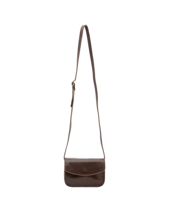 Geanta crossbody din piele, Maro inchis
