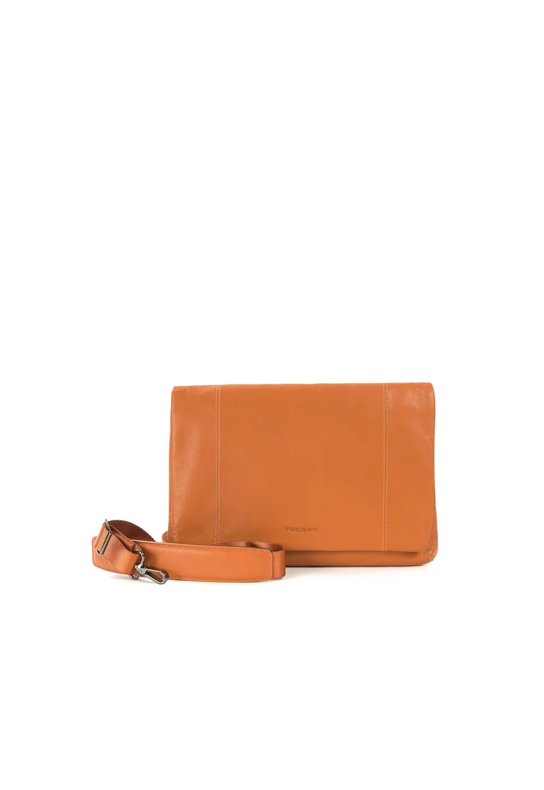 Geanta crossbody unisex din piele, Portocaliu