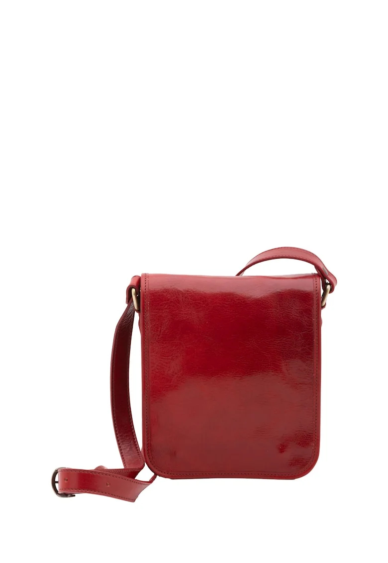 Geanta crossbody din piele, Rosu
