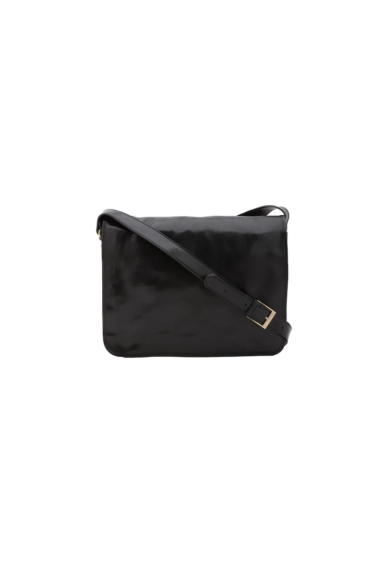 Geanta crossbody din piele, Negru
