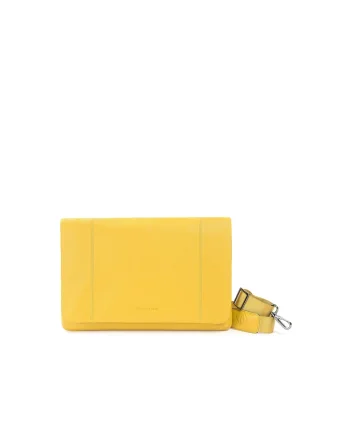 Geanta crossbody unisex din piele, Galben