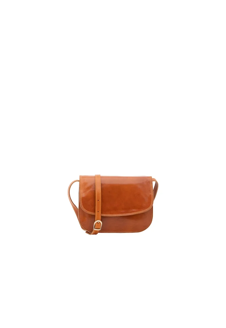 Geanta crossbody din piele, Maro cognac
