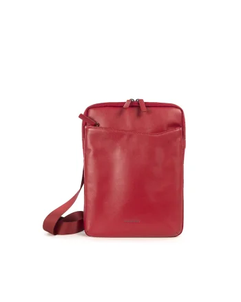 Geanta crossbody din piele cu model unisex, Rosu