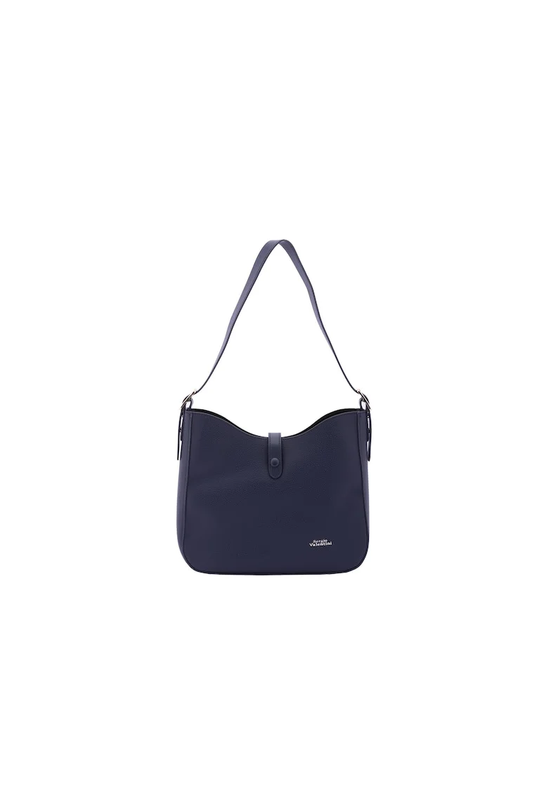 Geanta crossbody din piele ecologica cu aplicatie detasabila, Albastru inchis