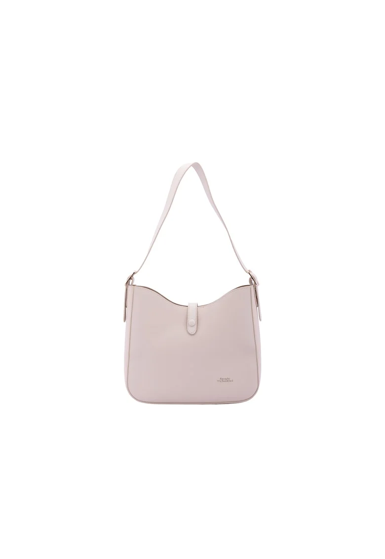 Geanta crossbody din piele ecologica cu aplicatie detasabila, Bej deschis