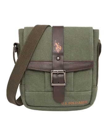Geanta crossbody cu logo, Verde feriga