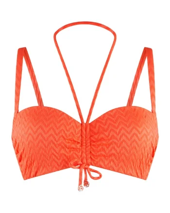 Sutien de baie cu bretele detasabile, Coral