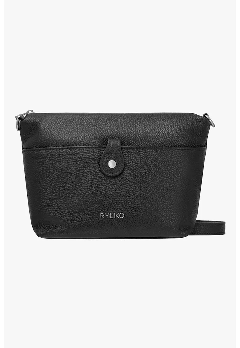 Rylko, Geanta crossbody de piele cu aspect 2in1, Negru