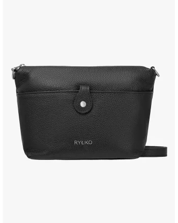 Rylko, Geanta crossbody de piele cu aspect 2in1, Negru