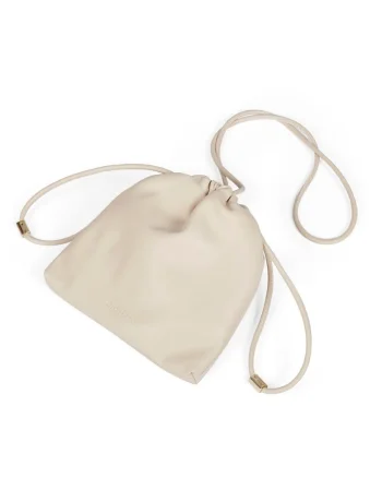 Geanta crossbody de piele ecologica Leyrat, Alb murdar