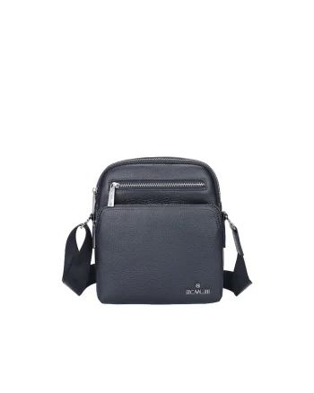 Geanta crossbody de piele cu buzunare multiple, Negru