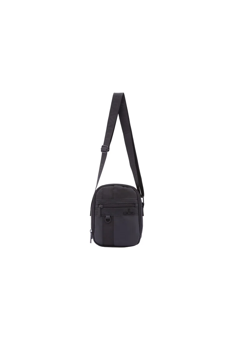 Geanta crossbody cu doua compartimente, Negru