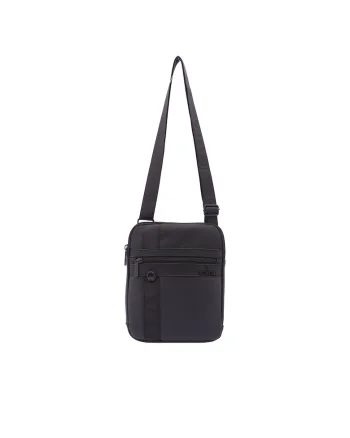 Geanta crossbody cu buzunare cu fermoar, Negru