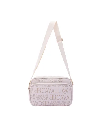 Geanta crossbody cu model logo si bareta ajustabila, Bej