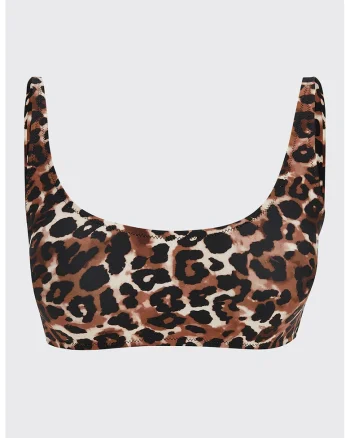 Sutien cu animal print, Maro inchis/Maro/Bej