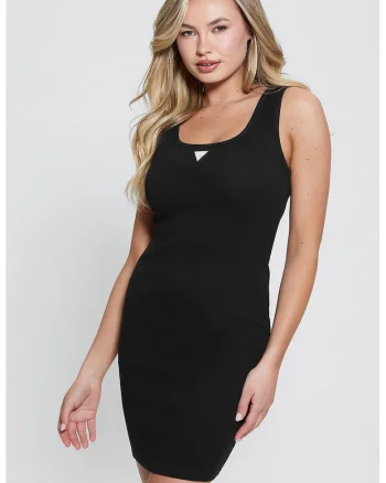 Rochie cu croiala bodycon si decolteu adanc, Negru