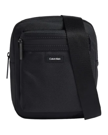 Geanta crossbody cu buzunar frontal, Negru
