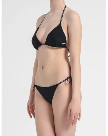 Sutien uni cu cupe triunghiulare, Alb/Negru