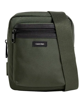 Geanta crossbody cu model uni si bareta ajustabila, Verde/Verde feriga