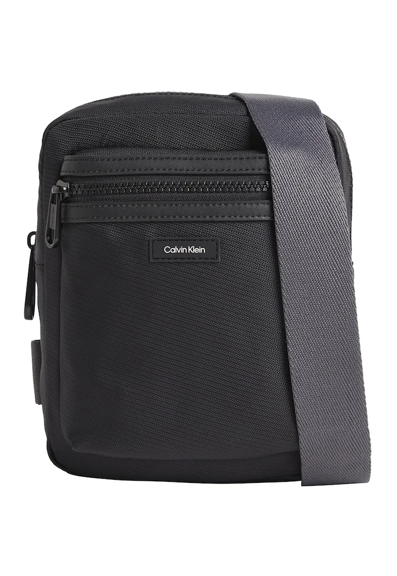 Geanta crossbody cu model uni si bareta ajustabila, Negru