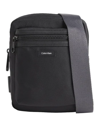 Geanta crossbody cu model uni si bareta ajustabila, Negru